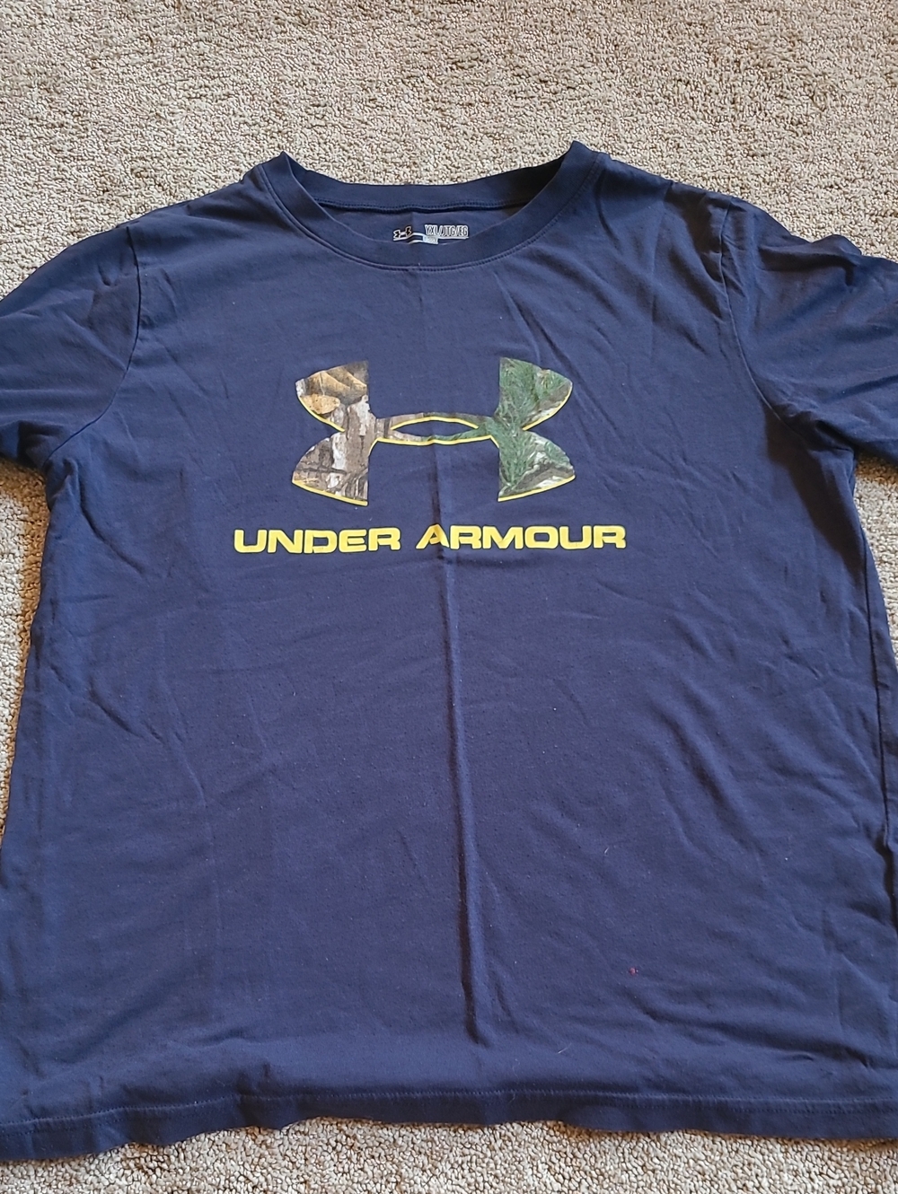 Under Armour Navy Short-Sleeve Camo Logo Tee